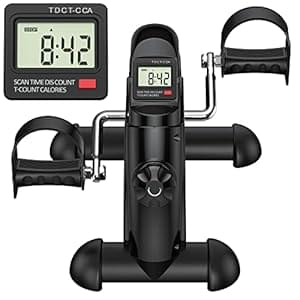 Mini Exercise Bike, Under Desk Bike Pedal Exerciser for Arm/Leg Exercise, Adjustable Resistance with LCD Screen Display for Home/Office Workout